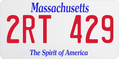 MA license plate 2RT429