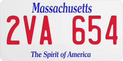 MA license plate 2VA654