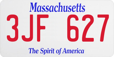 MA license plate 3JF627