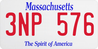 MA license plate 3NP576