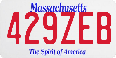 MA license plate 429ZEB