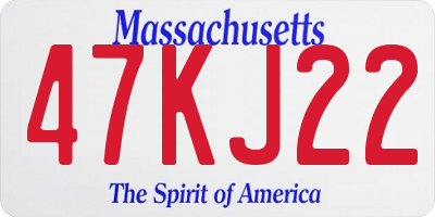MA license plate 47KJ22