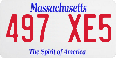 MA license plate 497XE5