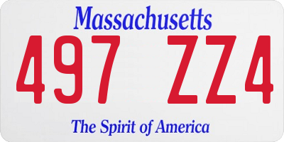 MA license plate 497ZZ4