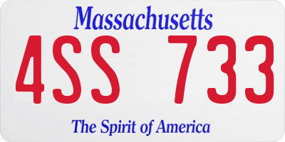 MA license plate 4SS733