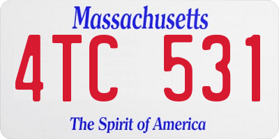 MA license plate 4TC531