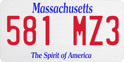 MA license plate 581MZ3