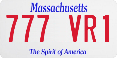 MA license plate 777VR1