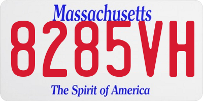 MA license plate 8285VH