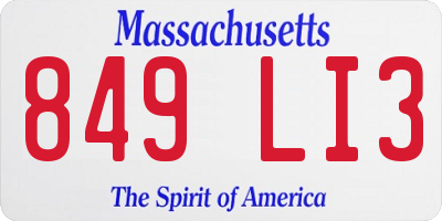 MA license plate 849LI3