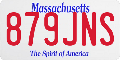 MA license plate 879JNS
