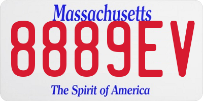 MA license plate 8889EV