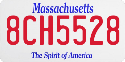 MA license plate 8CH5528