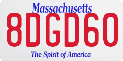 MA license plate 8DGD60