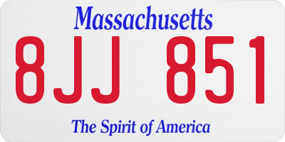 MA license plate 8JJ851