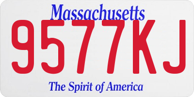 MA license plate 9577KJ