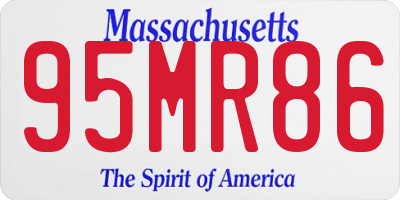 MA license plate 95MR86