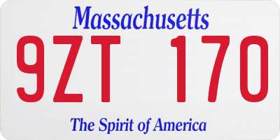 MA license plate 9ZT170