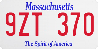 MA license plate 9ZT370