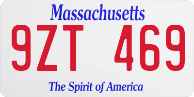 MA license plate 9ZT469