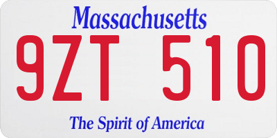 MA license plate 9ZT510