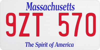 MA license plate 9ZT570