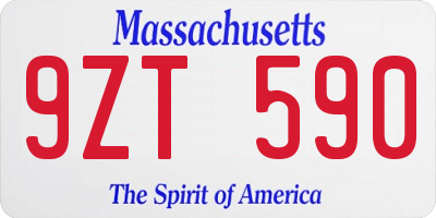 MA license plate 9ZT590