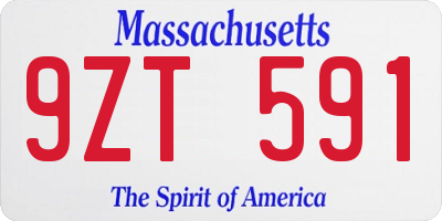 MA license plate 9ZT591