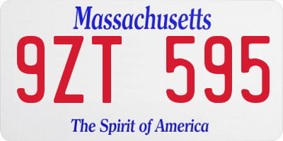 MA license plate 9ZT595