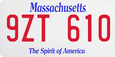 MA license plate 9ZT610