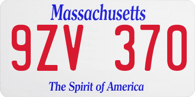 MA license plate 9ZV370