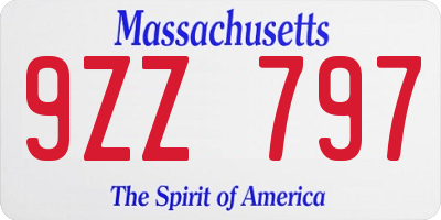 MA license plate 9ZZ797