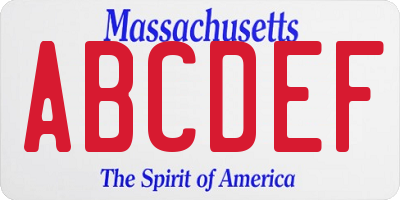 MA license plate ABCDEF