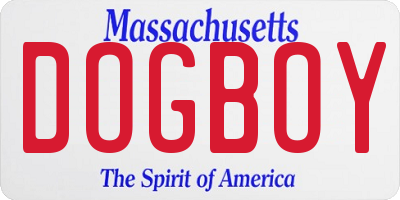 MA license plate DOGBOY