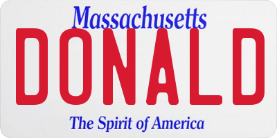 MA license plate DONALD