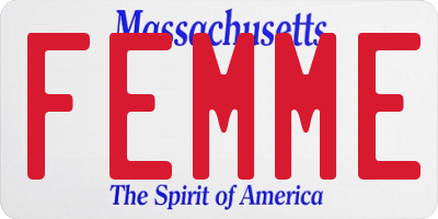 MA license plate FEMME