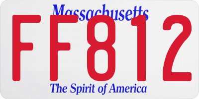 MA license plate FF812