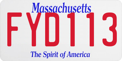 MA license plate FYD113