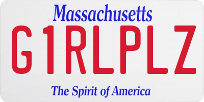 MA license plate G1RLPLZ