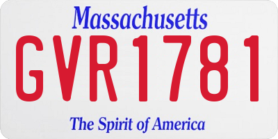 MA license plate GVR1781