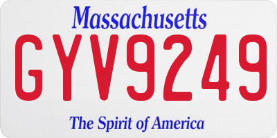 MA license plate GYV9249