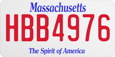 MA license plate HBB4976
