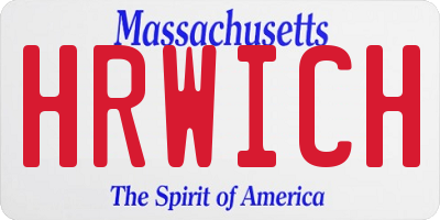 MA license plate HRWICH