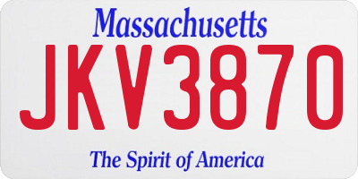 MA license plate JKV3870