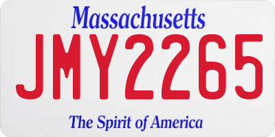 MA license plate JMY2265