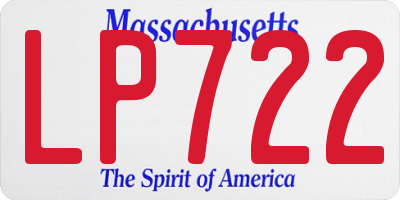MA license plate LP722