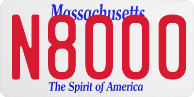 MA license plate N8000