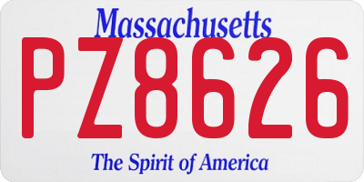 MA license plate PZ8626