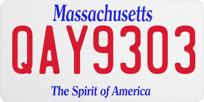 MA license plate QAY9303