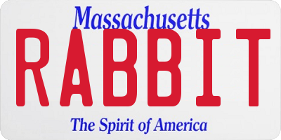 MA license plate RABBIT